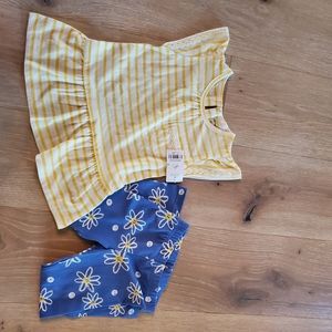 NWT Carters 3T Yellow Blue Daisy outfit